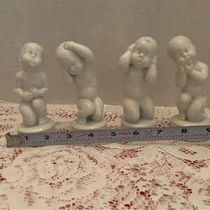 Set of 4 Vintage Bing & Grondahl Denmark Baby Aches & Pains Figurines Marked